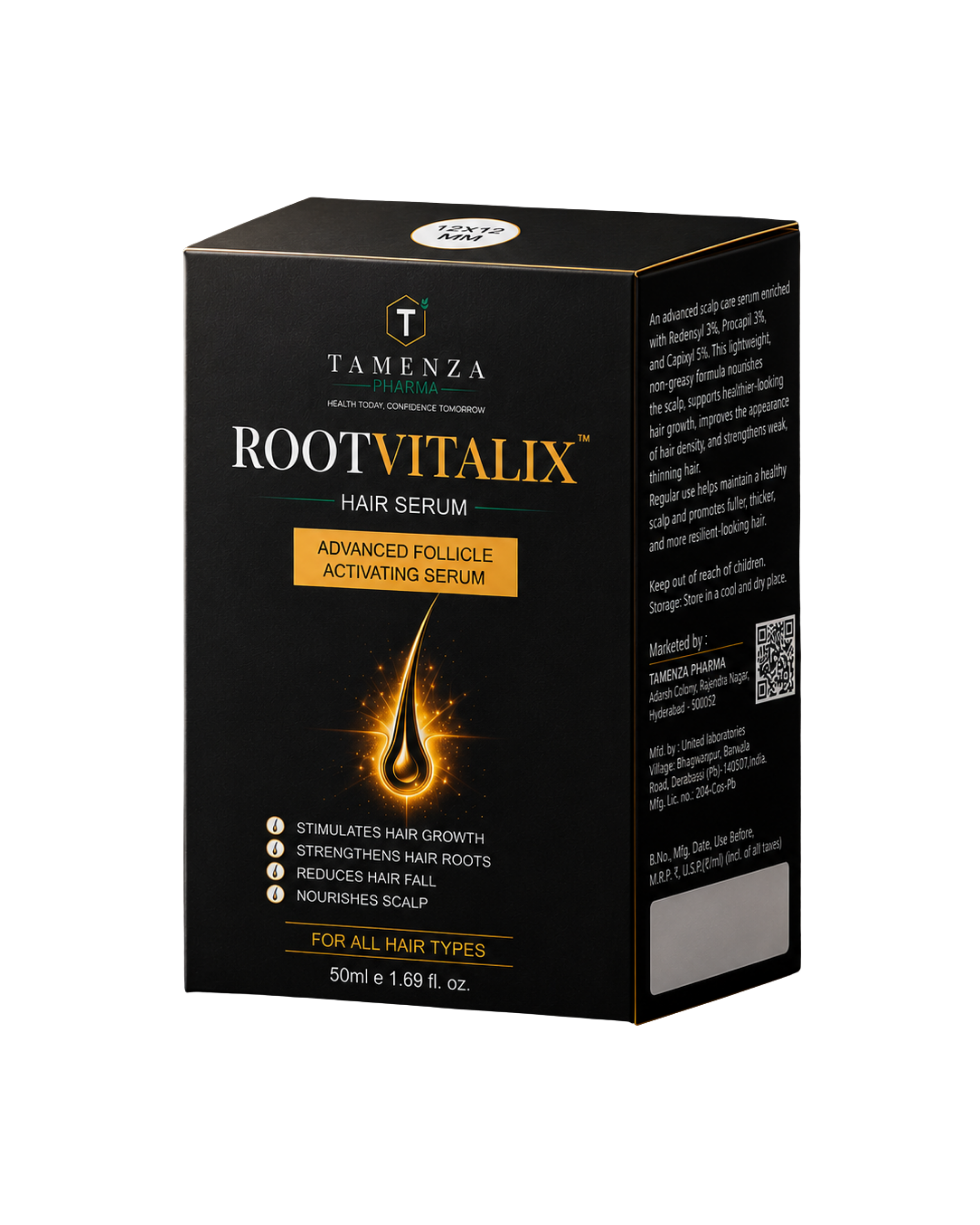 Rootvitalix Hair Serum - Advanced Follicle Activating Scalp Care Serum (60ml e 2.03 fl. oz. Precision Dropper Bottle)